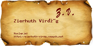 Zierhuth Virág névjegykártya